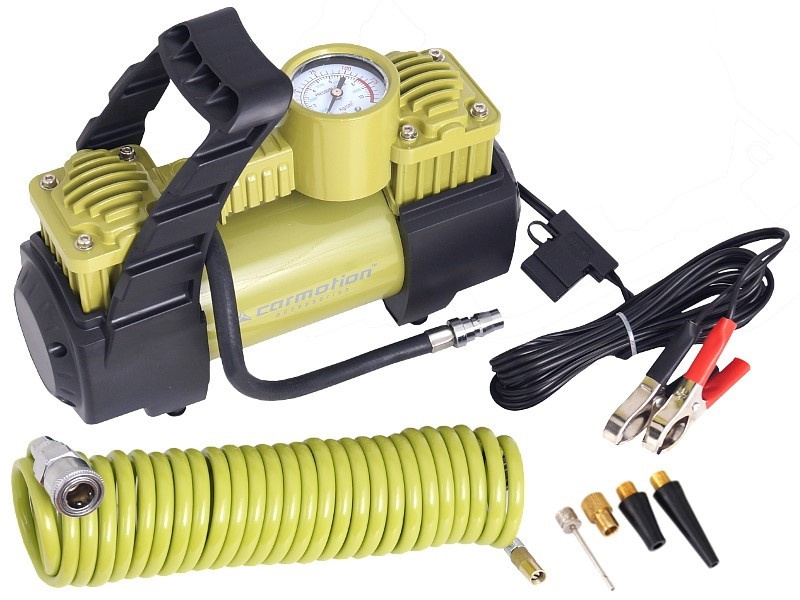 Compresor De Aer Cu Dublu Piston 12v, 11 Bar, 70l/min, 4 Adaptoare Carmotion 58033