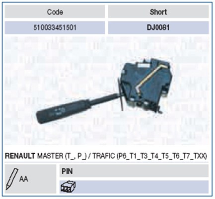 Comutator coloana directie (510033451501 MAGNETI MARELLI) RENAULT