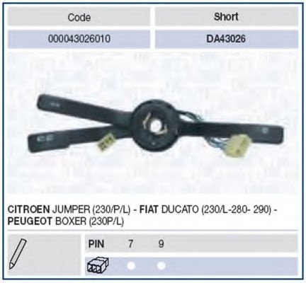 Comutator coloana directie FIAT DUCATO platou / sasiu (230) (1994 - 2002) MAGNETI MARELLI 0000430260...