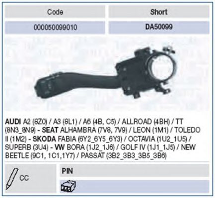 Comutator coloana directie SKODA SUPERB I (3U4) (2001 - 2008) MAGNETI MARELLI 000050099010 piesa NOUA
