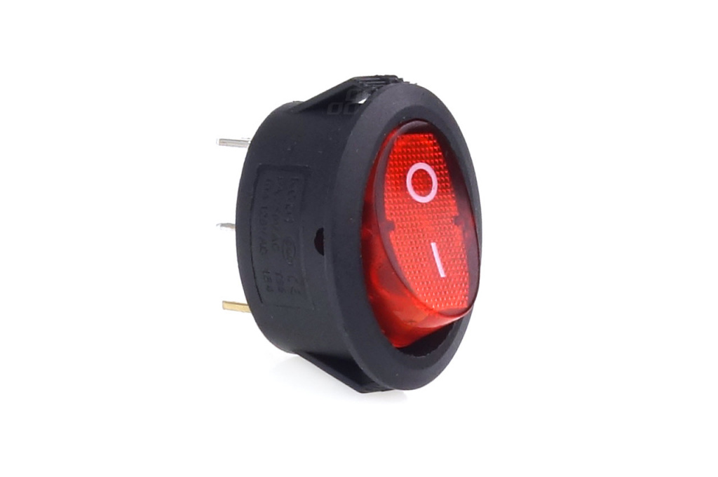 Comutator Eliptic 12v/230v (cu Lumina Rosie) Bu02 Amio 02461