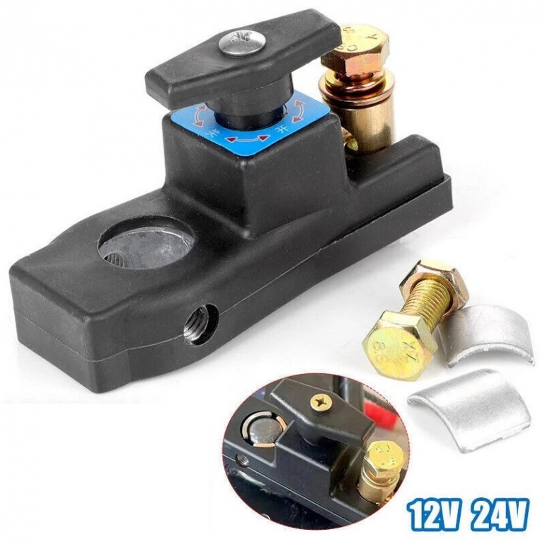 Comutator, Intrerupator Baterie Auto 12V / 24V Carcasa ABS Si Conectori Din Cupru IN0384
