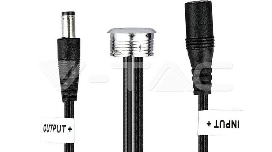 Comutator Led Touch Si Dimer Argintiu + Cablu Negru Cod 3341 060721-15