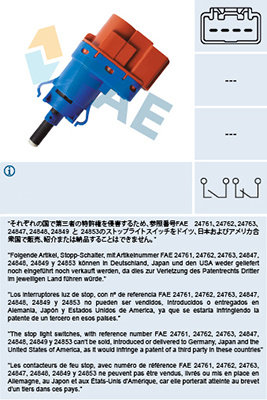 Comutator lumini frana (24796 FAE) ABARTH,ALFA ROMEO,Citroen,FIAT,FORD,JAGUAR,LANCIA,LAND ROVER,OPEL...