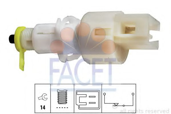 Comutator lumini frana FIAT PUNTO Van (176L) (1996 - 2000) FACET 7.1108 piesa NOUA