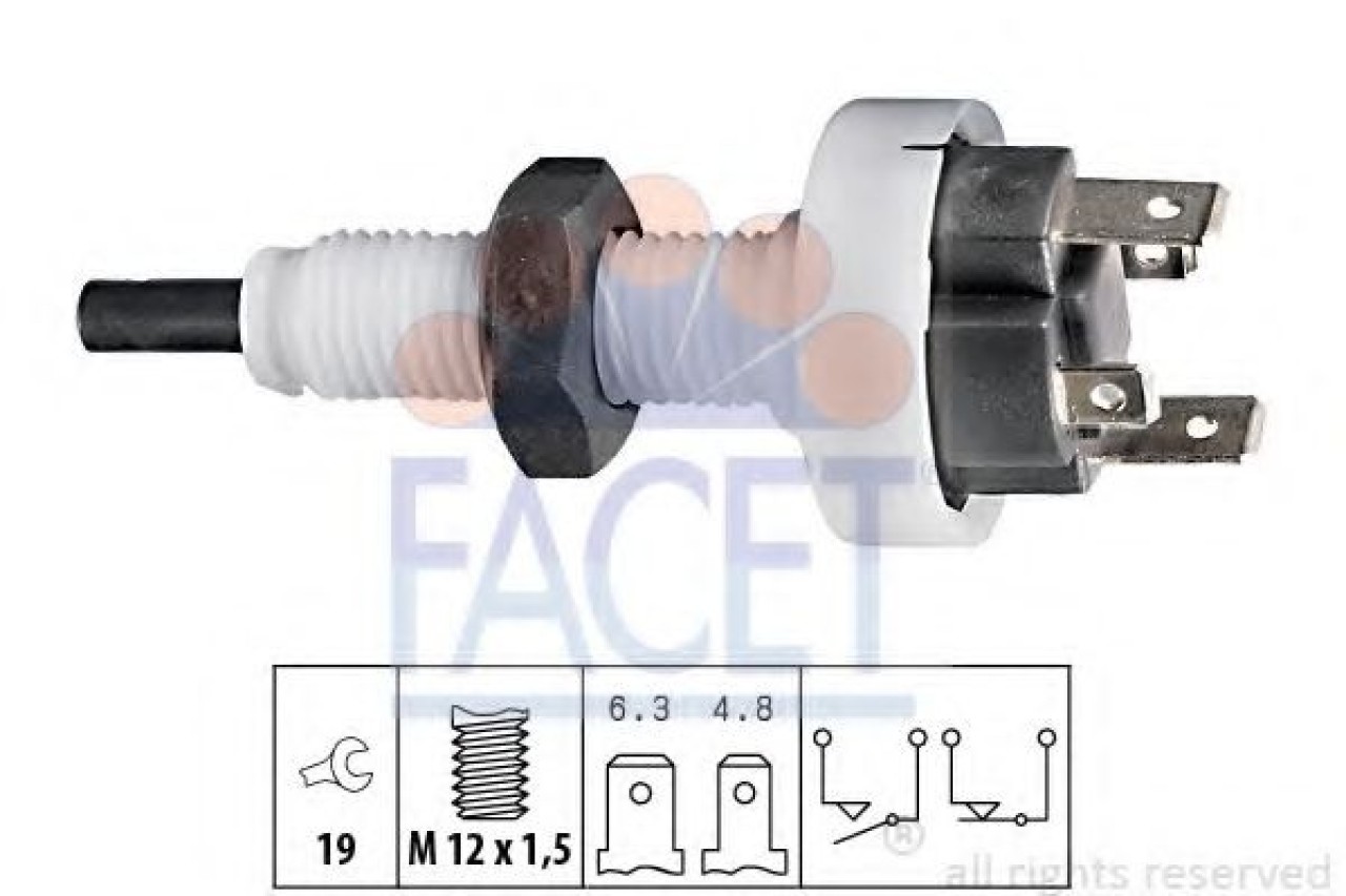 Comutator lumini frana FIAT STRADA II (138A) (1982 - 1988) FACET 7.1049 piesa NOUA