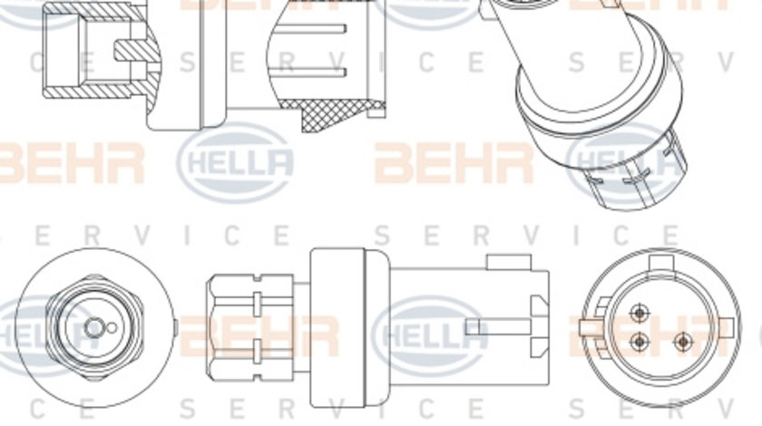 Comutator presiune, aer conditionat (6ZL351005491 HELLA) CHRYSLER,LANCIA