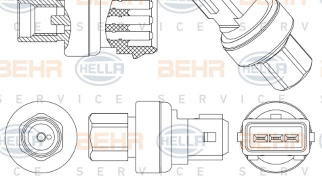 Comutator presiune, aer conditionat (6ZL351006501 HELLA) FORD AUSTRALIA,VOLVO