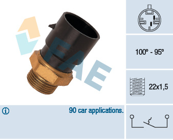 Comutator temperatura, ventilator radiator (36190 FAE) OPEL