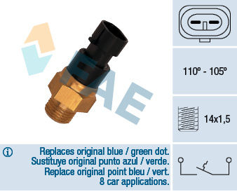 Comutator temperatura, ventilator radiator (36200 FAE) OPEL