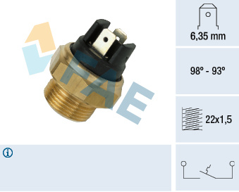 Comutator temperatura, ventilator radiator (37400 FAE) AUDI,Citroen,PEUGEOT