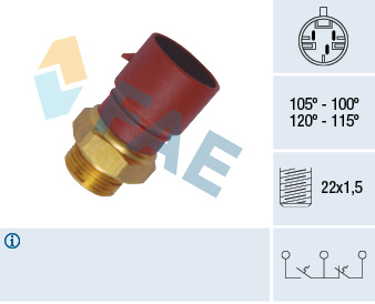 Comutator temperatura, ventilator radiator (38040 FAE) OPEL