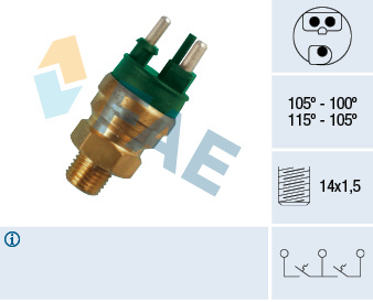 Comutator temperatura, ventilator radiator (38130 FAE) MERCEDES-BENZ