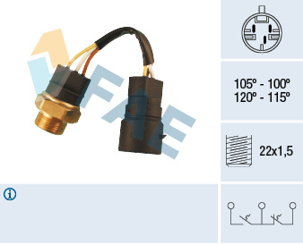 Comutator temperatura, ventilator radiator (38220 FAE) OPEL
