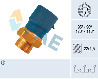 Comutator temperatura, ventilator radiator (38235 FAE) OPEL,VAUXHALL