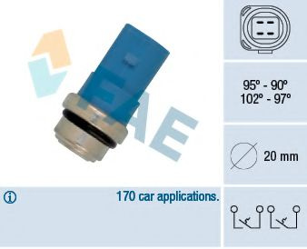 Comutator temperatura, ventilator radiator AUDI A2 (8Z0) (2000 - 2005) FAE 38391 piesa NOUA