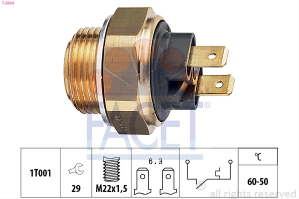 Comutator Temperatura, Ventilator Radiator Facet Renault 7.5034