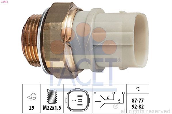 Comutator Temperatura, Ventilator Radiator Facet Vw 7.5651