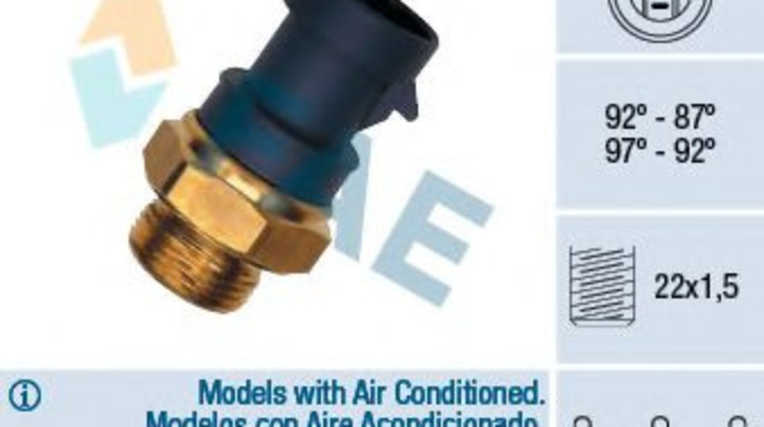 Comutator temperatura, ventilator radiator FIAT DUCATO caroserie (230L) (1994 - 2002) FAE 37910 piesa NOUA