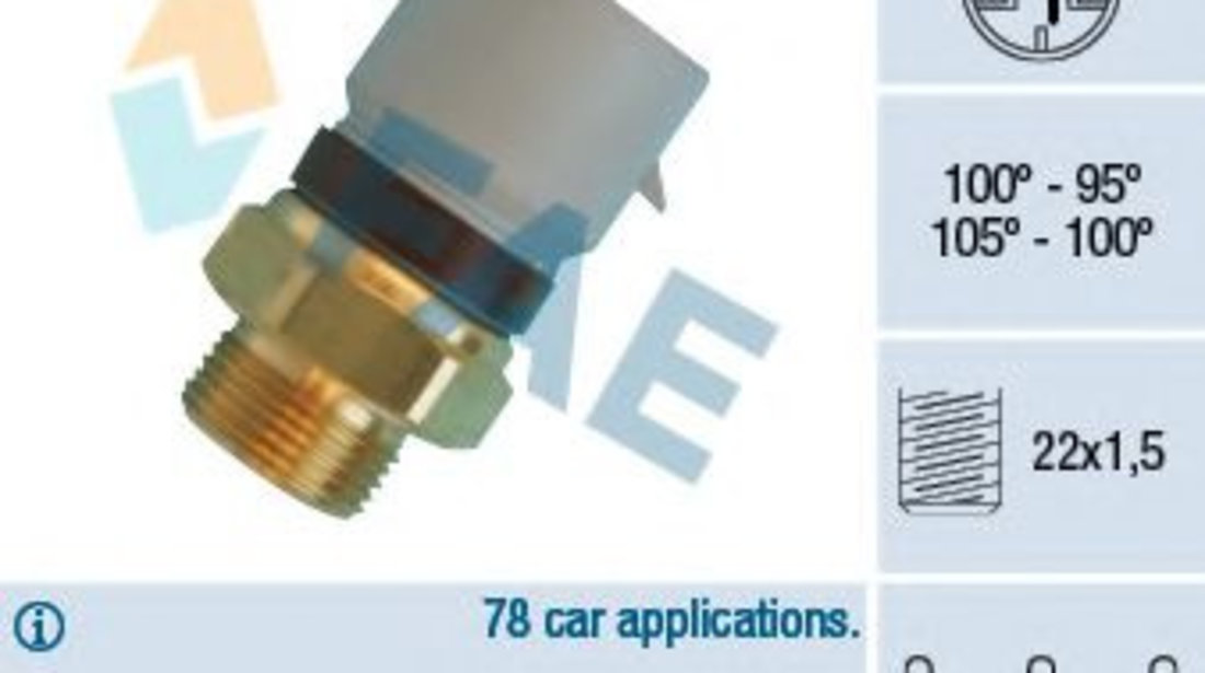 Comutator temperatura, ventilator radiator OPEL VECTRA B Hatchback (38) (1995 - 2003) FAE 38360 piesa NOUA