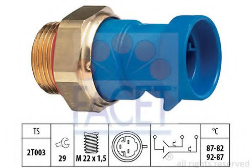 Comutator temperatura, ventilator radiator PEUGEOT BOXER caroserie (244) (2001 - 2016) FACET 7.5642 ...