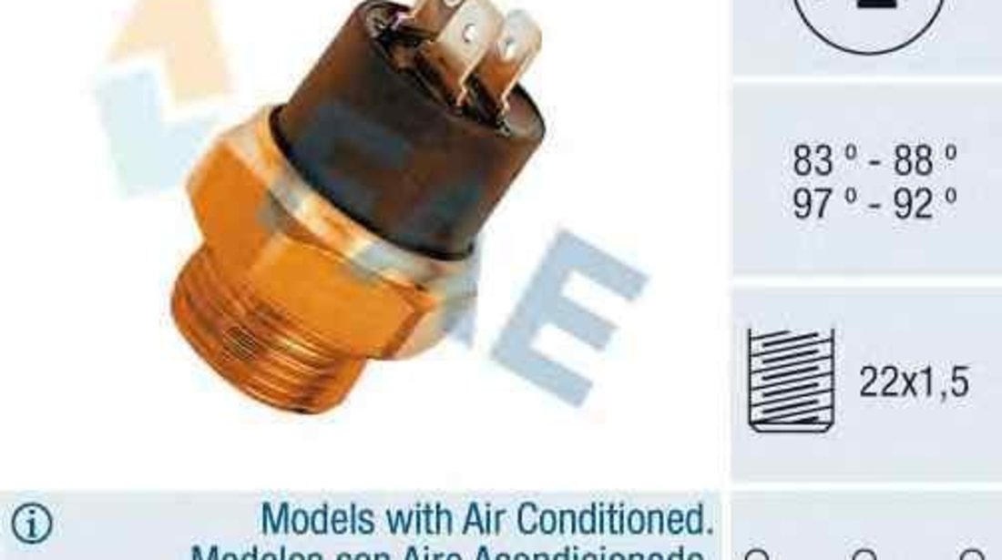 Comutator temperatura, ventilator radiator PEUGEOT 205 I Cabriolet (741B, 20D) FAE 37850