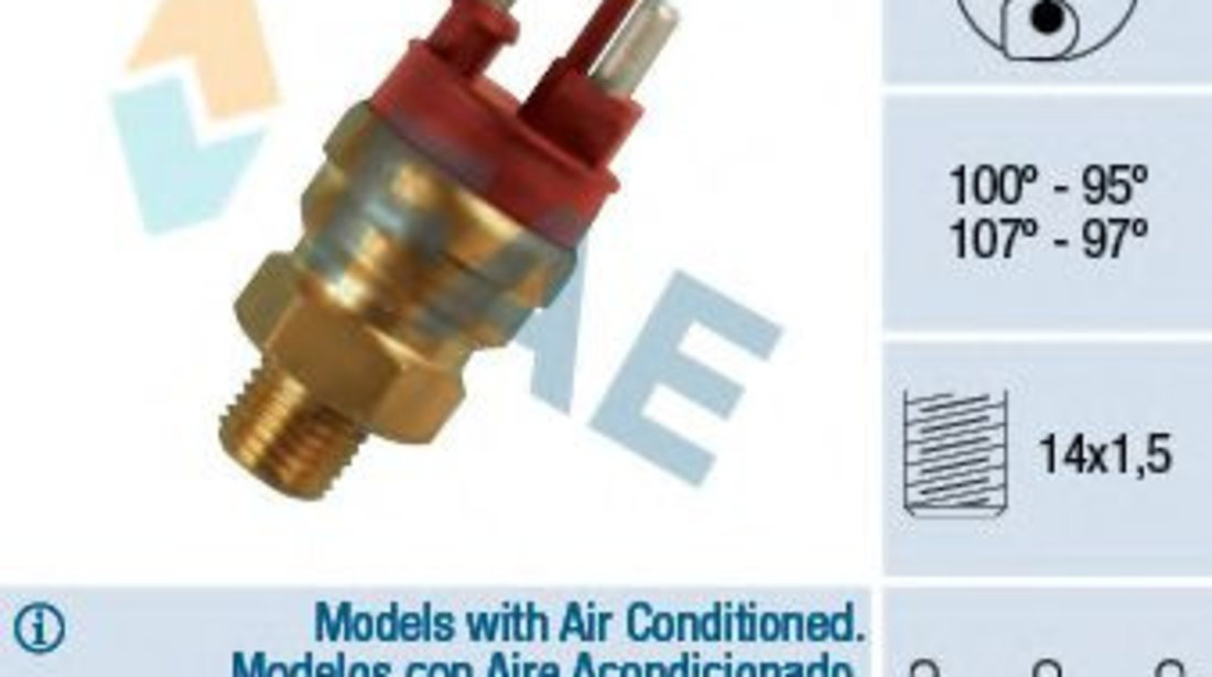 Comutator temperatura, ventilator radiator MERCEDES E-CLASS Cupe (C124) (1993 - 1997) FAE 38120 piesa NOUA