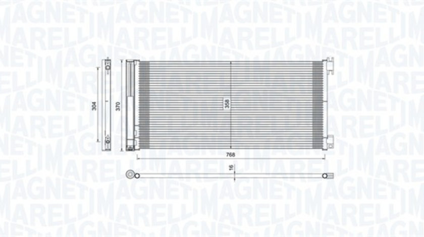 Condensator, climatizare (350203808000 MAGNETI MARELLI) FIAT,NISSAN,OPEL,RENAULT,VAUXHALL