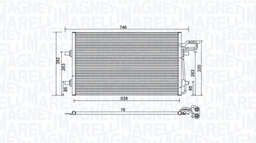 Condensator, climatizare (350203934000 MAGNETI MARELLI) VOLVO