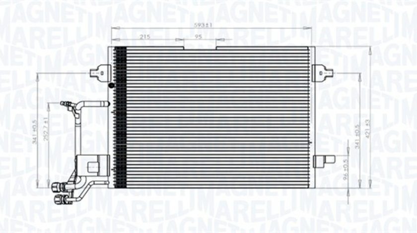Condensator, climatizare (350203942000 MAGNETI MARELLI) AUDI,VW