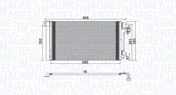 Condensator, climatizare (350203962000 MAGNETI MARELLI) VW