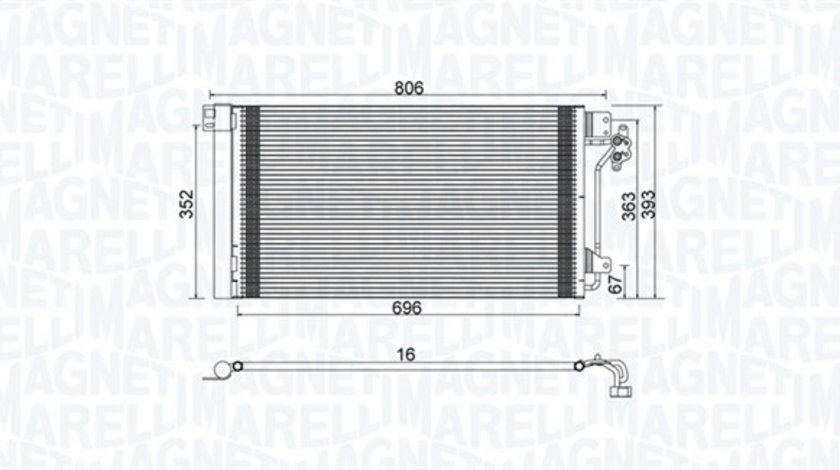 Condensator, climatizare (350203962000 MAGNETI MARELLI) VW
