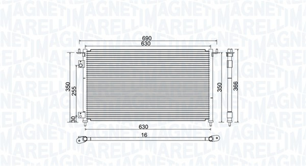 Condensator, climatizare (350203970000 MAGNETI MARELLI) HONDA