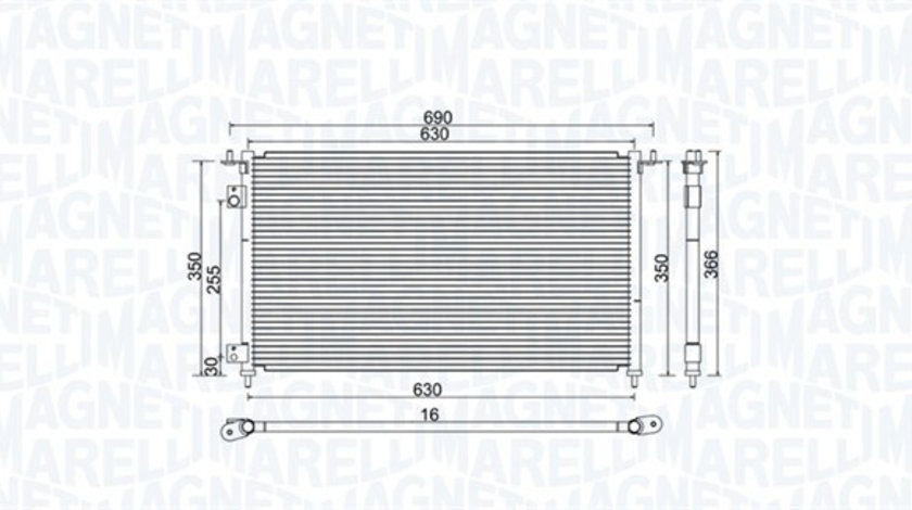 Condensator, climatizare (350203970000 MAGNETI MARELLI) HONDA