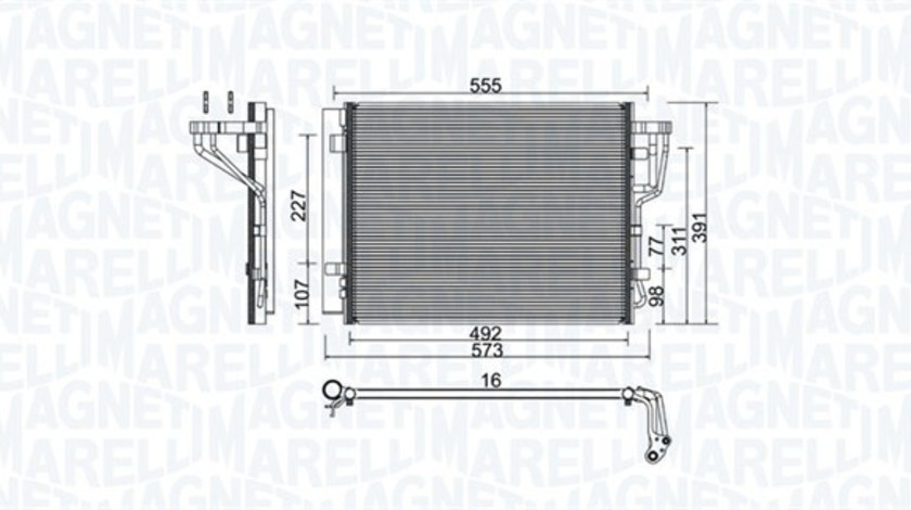 Condensator, climatizare (350203976000 MAGNETI MARELLI) HYUNDAI,KIA