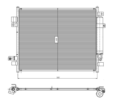 Condensator, climatizare (350418 NRF) NISSAN
