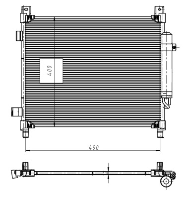Condensator, climatizare (350420 NRF) NISSAN
