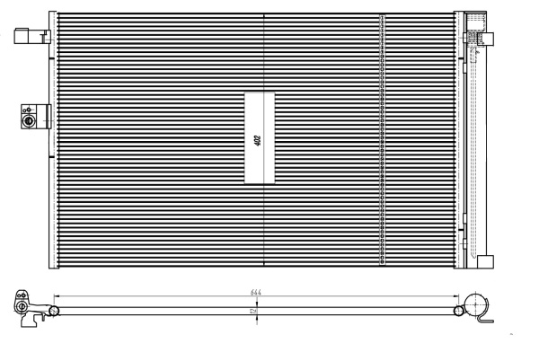 Condensator, climatizare (350462 NRF) BMW