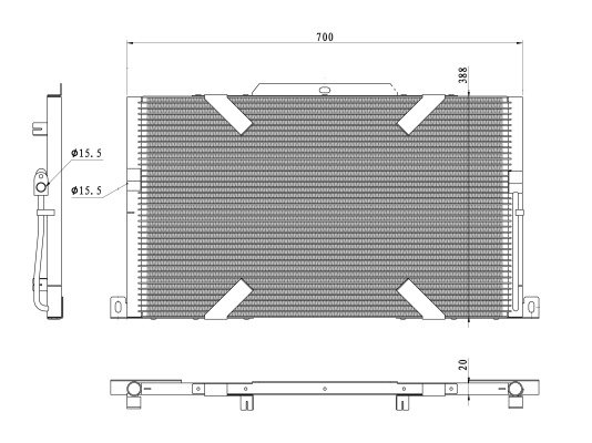 Condensator, climatizare (350489 NRF) LAND ROVER