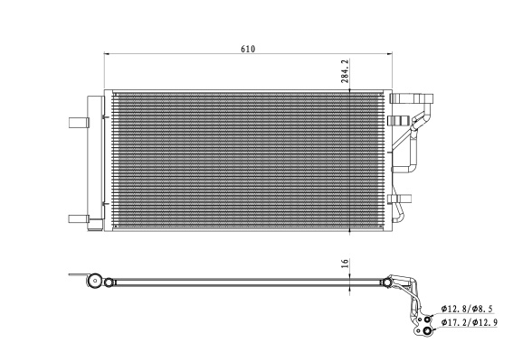 Condensator, climatizare (350491 NRF) HYUNDAI