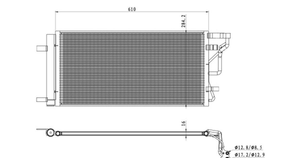 Condensator, climatizare (350491 NRF) HYUNDAI