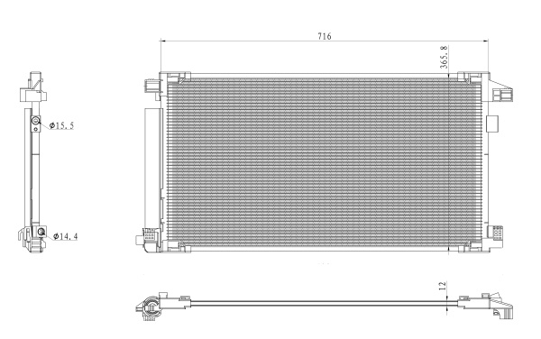 Condensator, climatizare (350500 NRF) LEXUS,TOYOTA