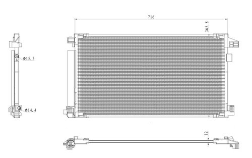Condensator, climatizare (350500 NRF) LEXUS,TOYOTA