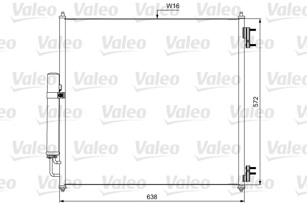 Condensator, climatizare (814053 VALEO) LAND ROVER