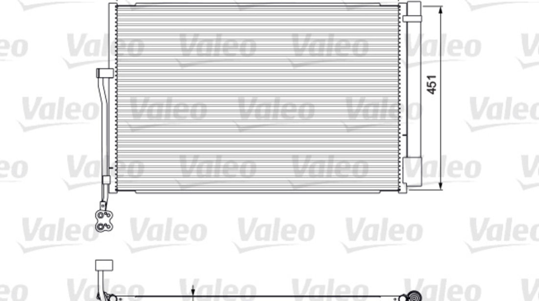 Condensator, climatizare (814379 VALEO) PORSCHE,VW