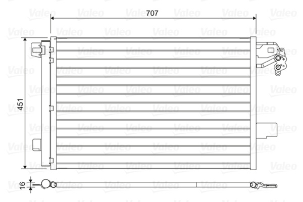 Condensator, climatizare (814461 VALEO) VW
