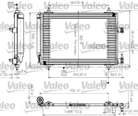 Condensator, climatizare (817464 VALEO) Citroen