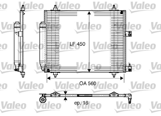 Condensator, climatizare (817579 VALEO) Citroen,FIAT,LANCIA,PEUGEOT