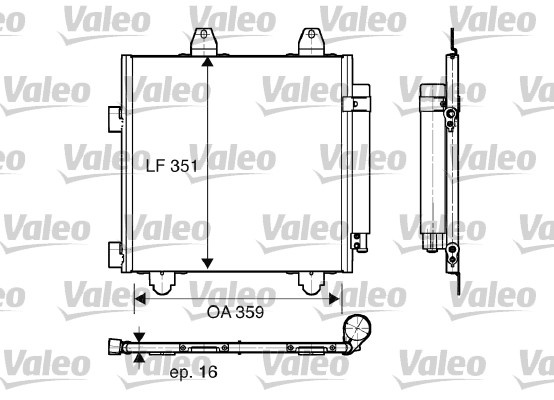 Condensator, climatizare (818014 VALEO) Citroen,PEUGEOT,TOYOTA