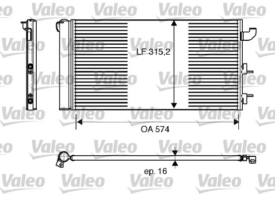 Condensator, climatizare (818162 VALEO) FIAT